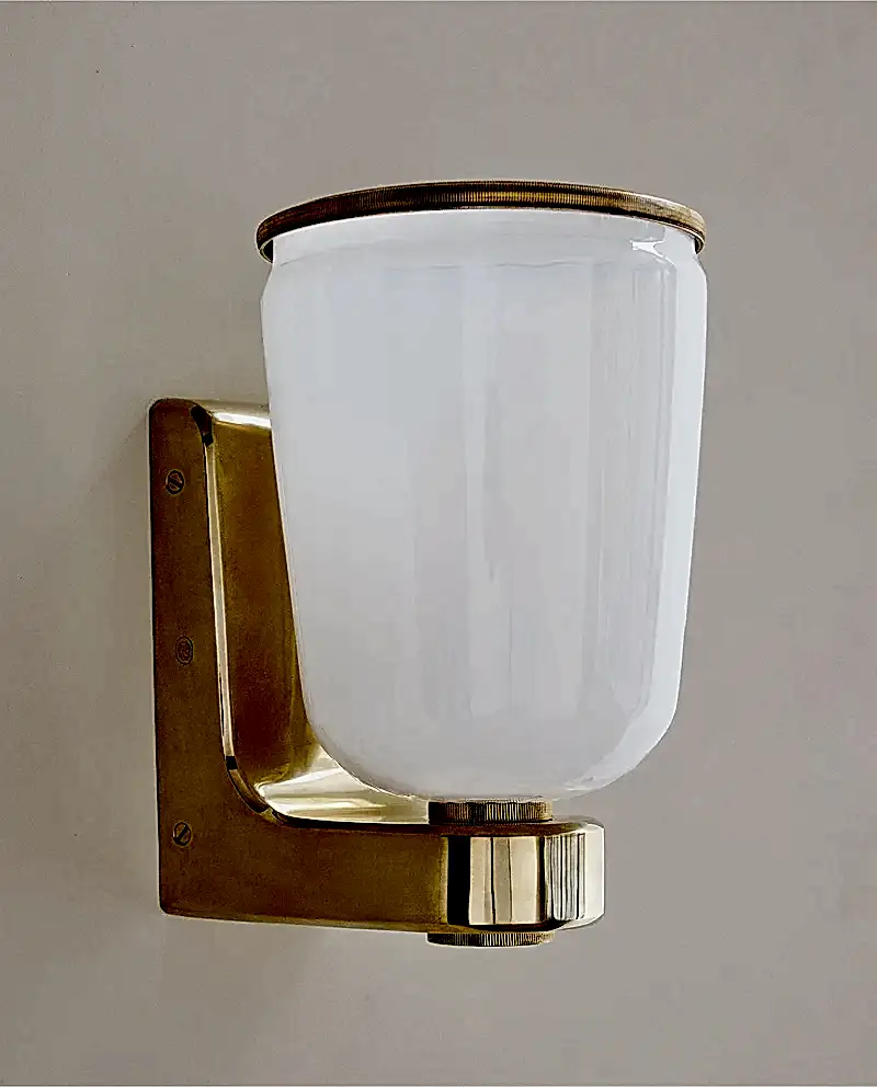 Porto Sconce In Rippled Opaline Glass