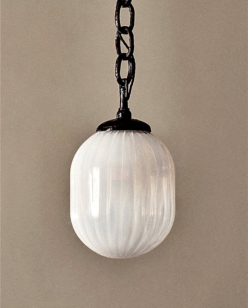 Seed Pendant In Rippled Opaline Glass