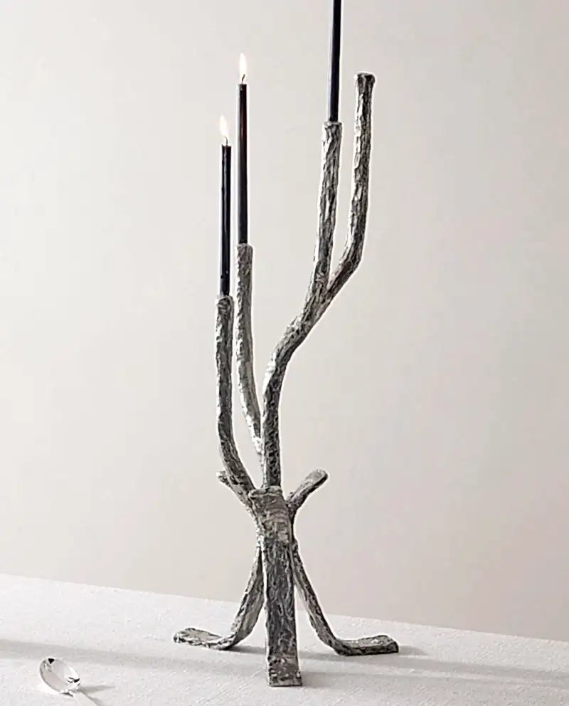RW Guild Branch Candelabra White Bronze