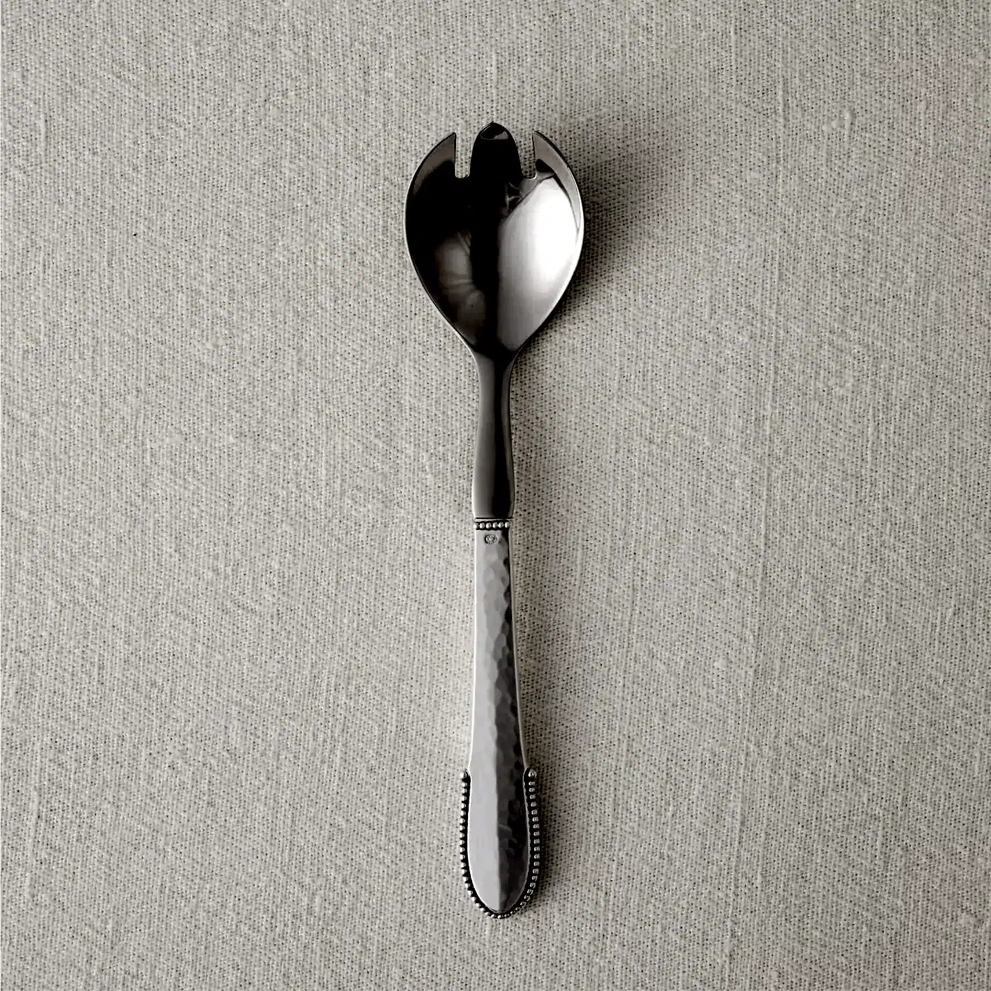 Georg Jensen Sterling Silver Salad Serving Utensils in Beaded